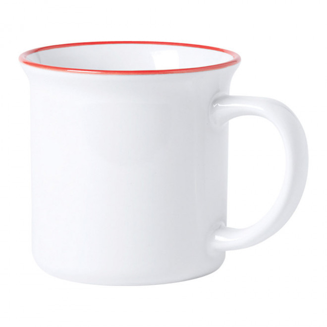 MUG EN CÉRAMIQUE PERSONNALISÉ 300ML 'CUCINA' - blanc/rouge