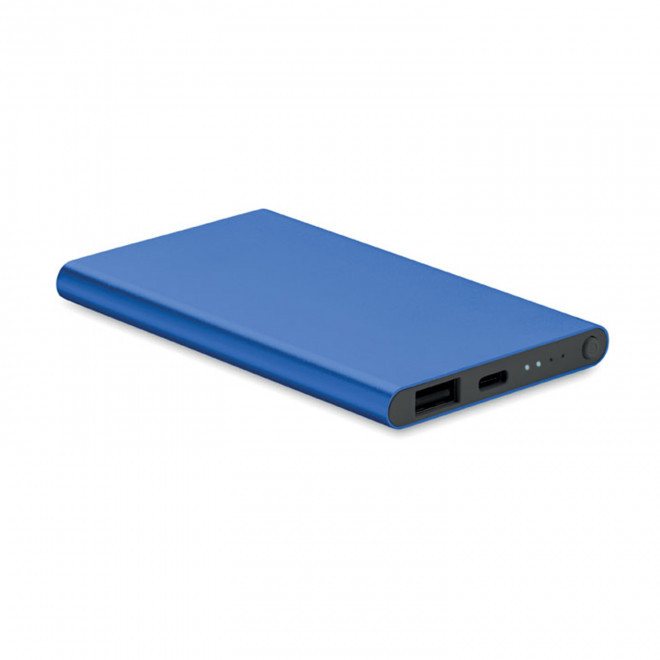 POWERBANK PERSONNALISABLE 4000MAH ALU RECYCLE 'POWERDOCK' - bleu