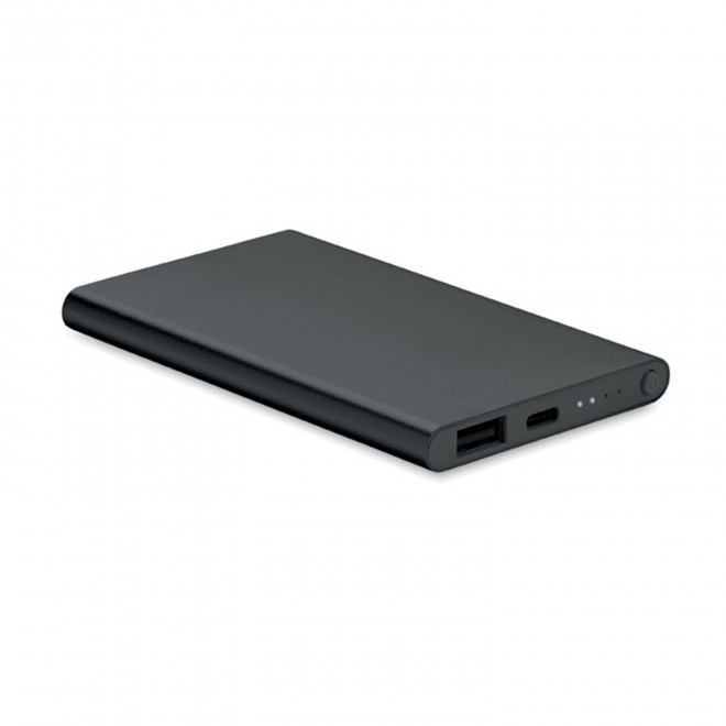 POWERBANK PERSONNALISABLE 4000MAH ALU RECYCLE 'POWERDOCK' - noir
