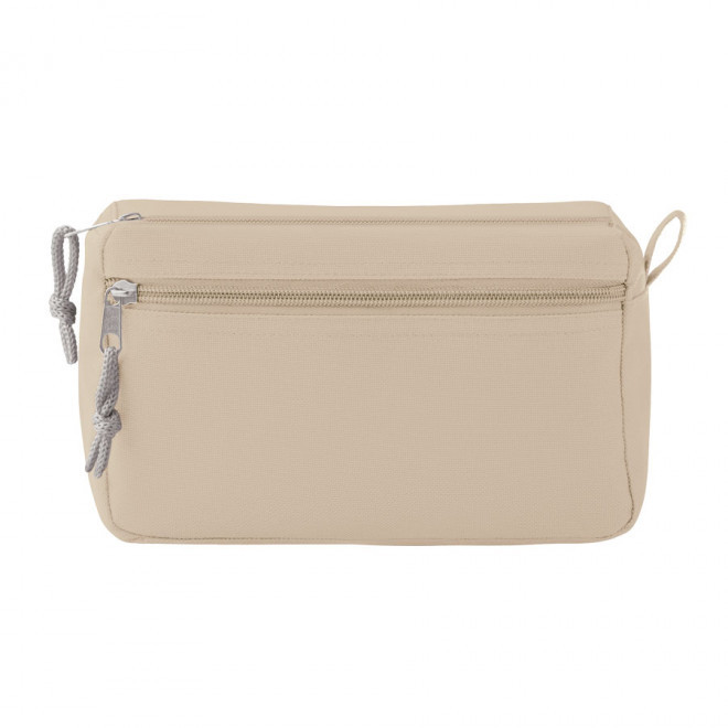 TROUSSE DE TOILETTE PERSONNALISÉE AVEC LANIÈRE 'JEANNETTE' - beige