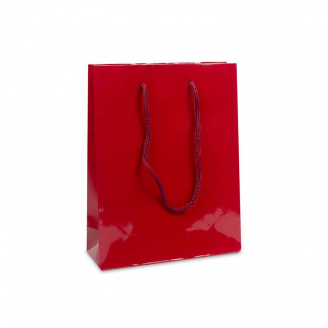SAC EN PAPIER LUXE 20X8X26 PERSONNALISABLE 'BOLI' - rouge