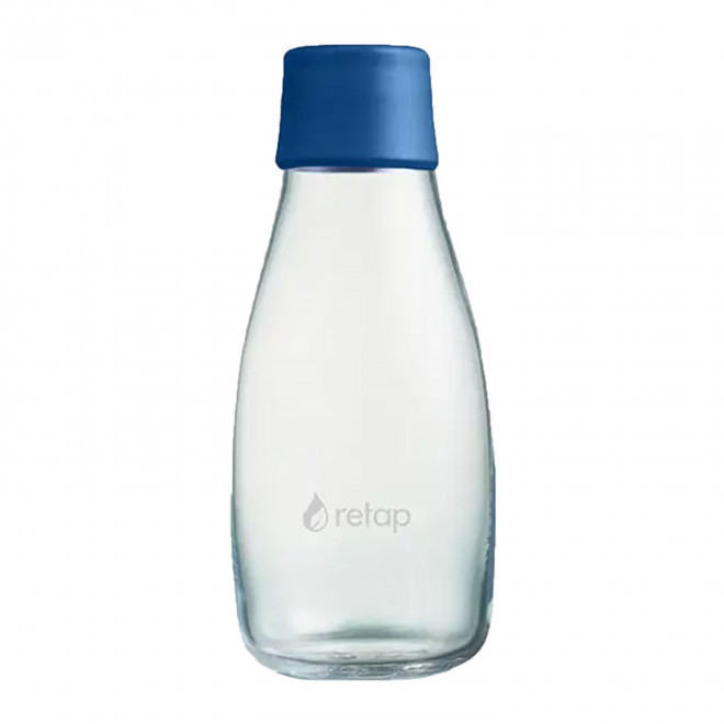 BOUTEILLE VERRE 300ML PERSONNALISABLE 'ORIGINAL 03' - bleu foncé