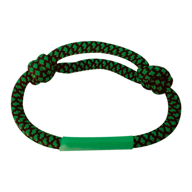 BRACELET PERSONNALISABLE CORDE REGLABLE 'KABEL' - vert