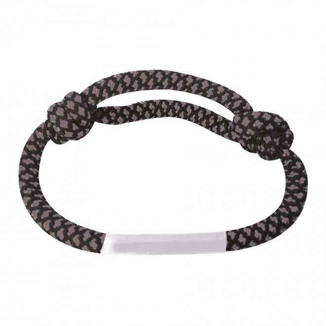 BRACELET PERSONNALISABLE CORDE REGLABLE 'KABEL' - gris