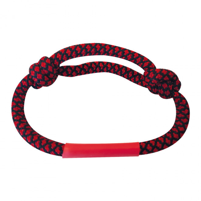 BRACELET PERSONNALISABLE CORDE REGLABLE 'KABEL' - rouge