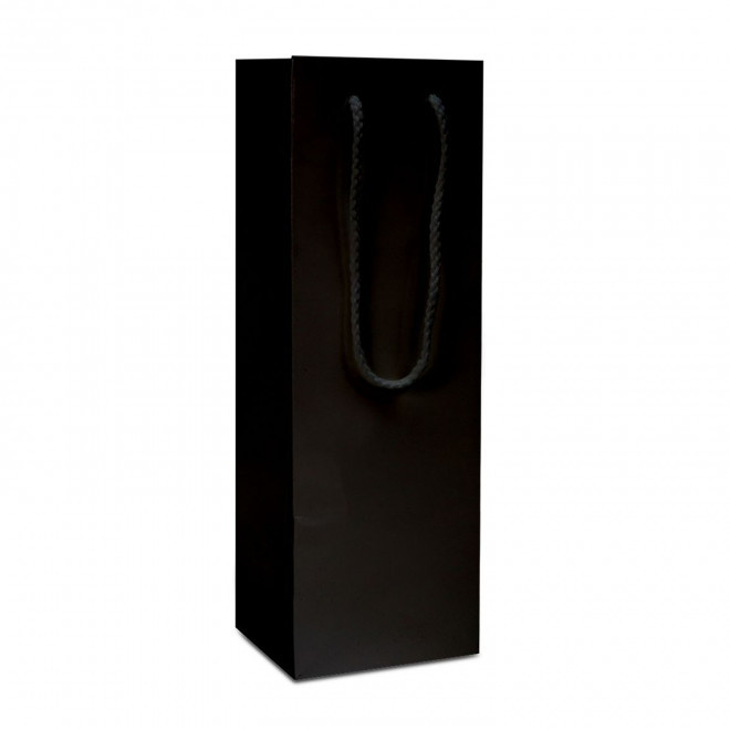 SAC LUXE POUR BOUTEILLE DE VIN PERSONNALISABLE 'BOLI VINO' - noir