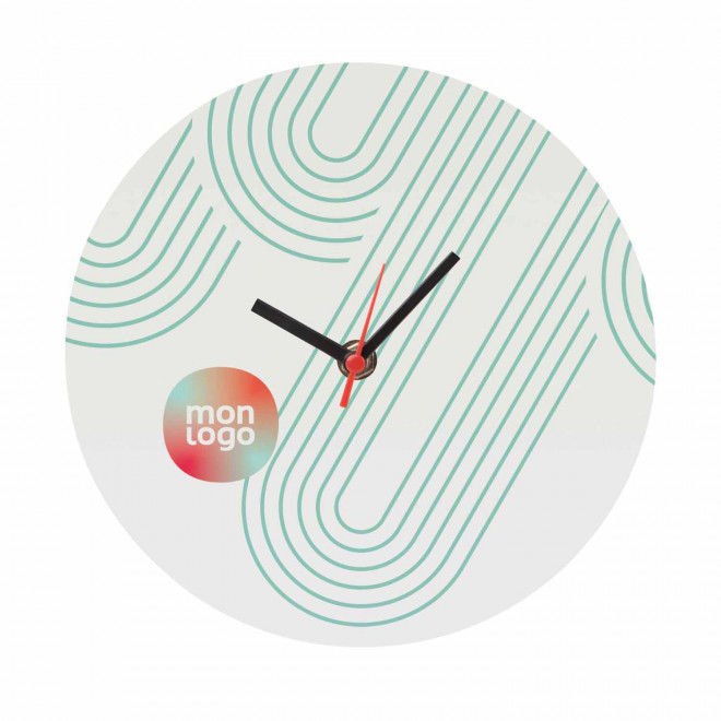 HORLOGE MURALE PUBLICITAIRE EN BOIS 'TIMY' - rond