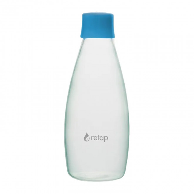 BOUTEILLE VERRE 800 ML PERSONNALISABLE 'GO 08' - bleu clair