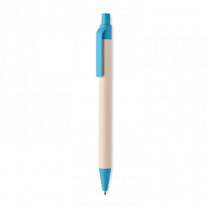 STYLO EN CARTON DE LAIT PERSONNALISABLE 'AMOSIS MILK' - bleu clair