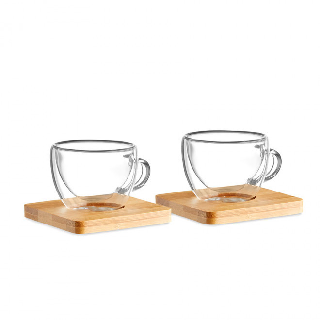 TASSES PERSONNALISÉES EN VERRE AVEC SOUS-VERRES 'CHILLANCE' - transparent