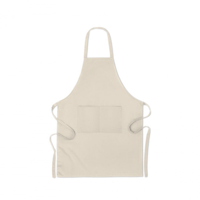 TABLIER PERSONNALISÉ EN COTON BIO 'TIDU' - beige