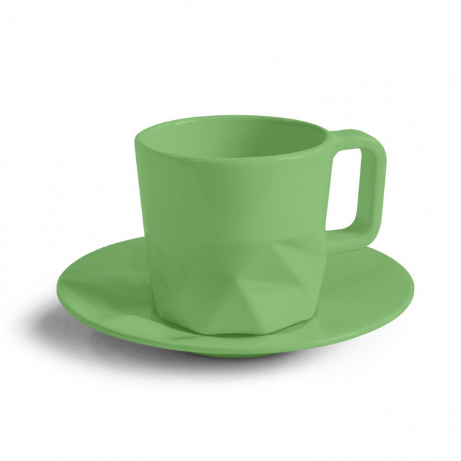 TASSE PERSONNALISABLE AVEC SOUCOUPE EUROPE 80 ML 'CELESTA' - vert pomme