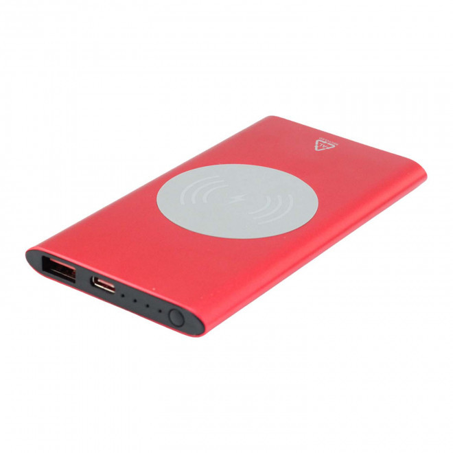 POWERBANK 4000 MAH ALU RECYCLE PERSONNALISABLE 'LERGEN' - rouge