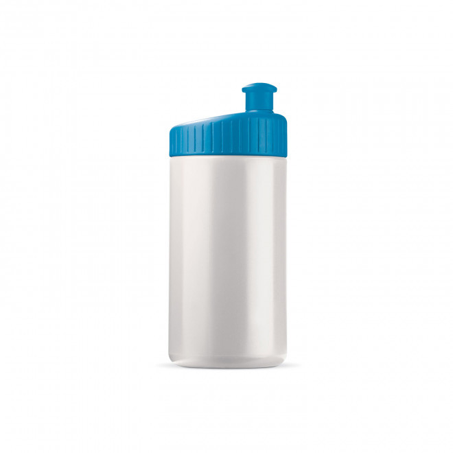 GOURDE DE SPORT PUBLICITAIRE 500ML OPAQUE BLANC 'TRAIL' - bleu clair