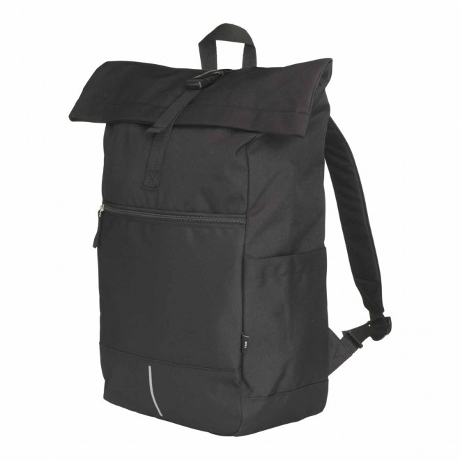 SAC A DOS ROLLTOP RPET PERSONNALISABLE 'ROLLAX' - noir