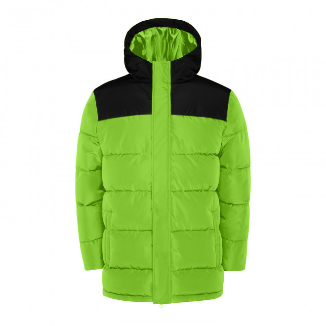 DOUDOUNE LONGUE ENFANT PERSONNALISEE 'TALLIN' - citron vert/noir