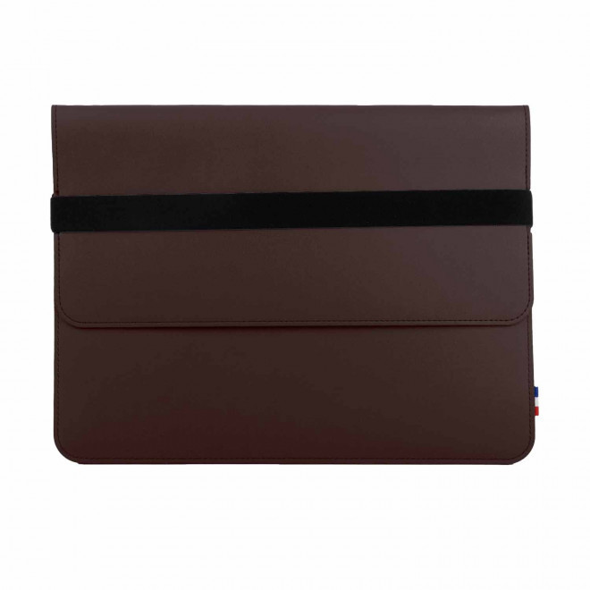 POCHETTE ORDINATEUR PERSONNALISABLE MIF EN CUIR 'MARION' - chocolat
