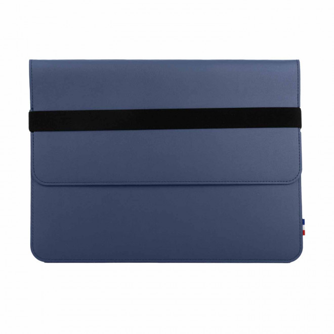 POCHETTE ORDINATEUR PERSONNALISABLE MIF EN CUIR 'MARION' - bleu jean