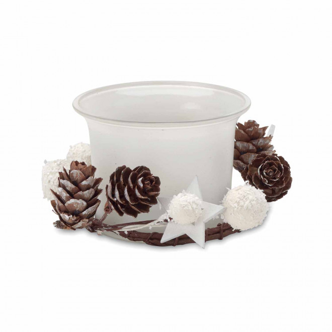 BOUGIE DECORATIVE PERSONNALISABLE 'KARRA' - blanc