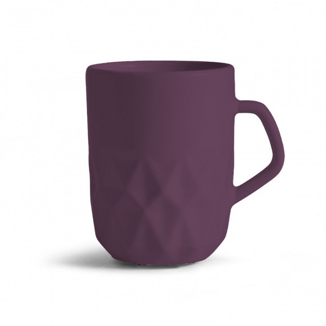 MUG CERAMIQUE PERSONNALISABLE EUROPE 280 ML 'CELESTA' - prune mat