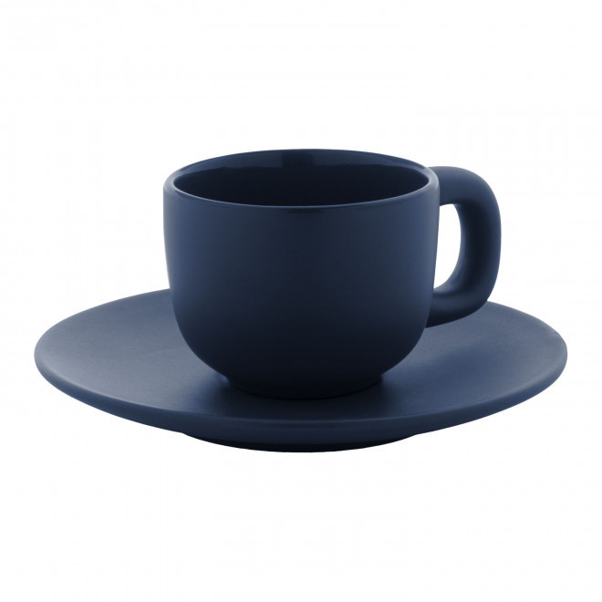SET TASSES ESPRESSO AVEC SOUCOUPE PERSONNALISABLE 'TOSSA' - bleu foncé