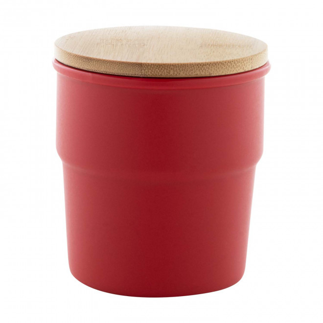 MUG CERAMIQUE 240ML BAMBOU PERSONNALISABLE 'STAS' - rouge