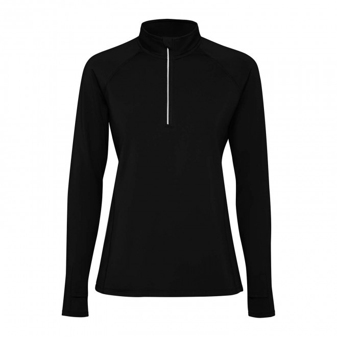 SWEAT DEMI-ZIP RESPIRANT FEMME PERSONNALISABLE 'ESTAMBUL' - noir