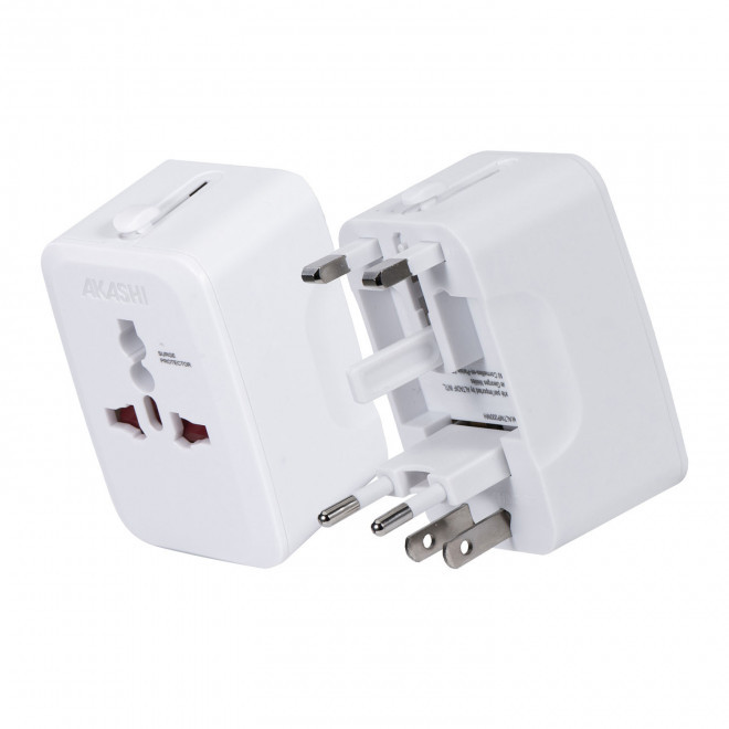 ADAPTATEUR UNIVERSEL DE VOYAGE PERSONNALISABLE 'VLYTA' - blanc