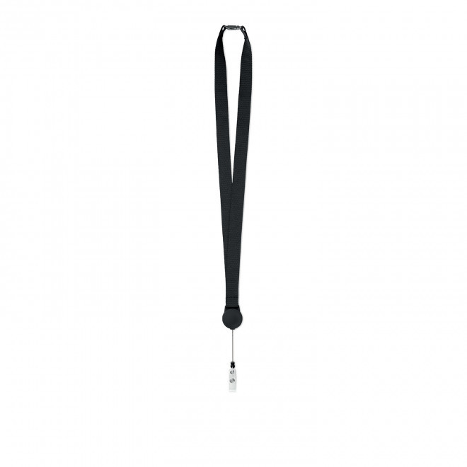 TOUR DE COU DEROULEUR PERSONNALISE 'PAT' - noir