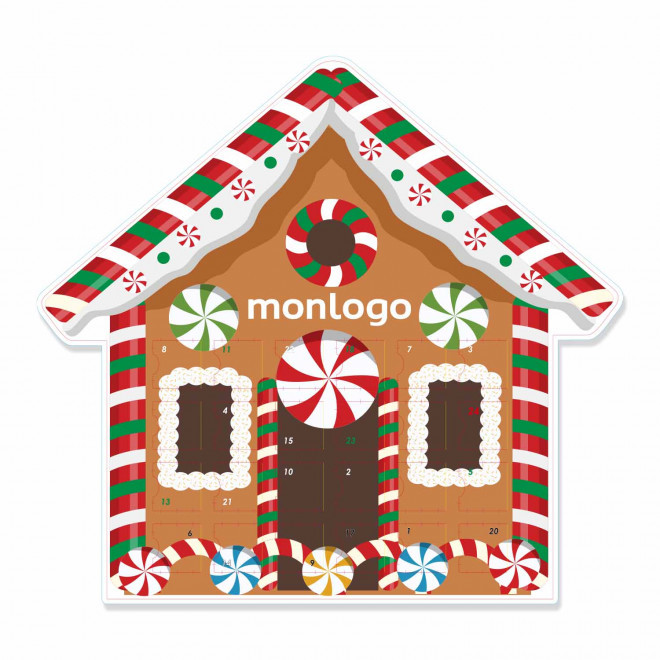 CALENDRIER DE L AVENT A LA FORME PERSONNALISABLE 'SMACKI' - maison