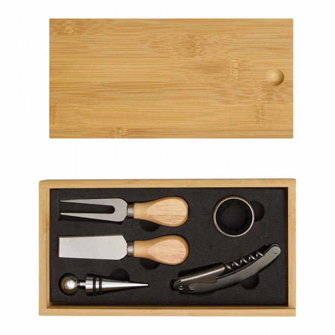 COFFRET VIN ET FROMAGE PERSONNALISE EN BAMBOU 'COFVINO' - bois