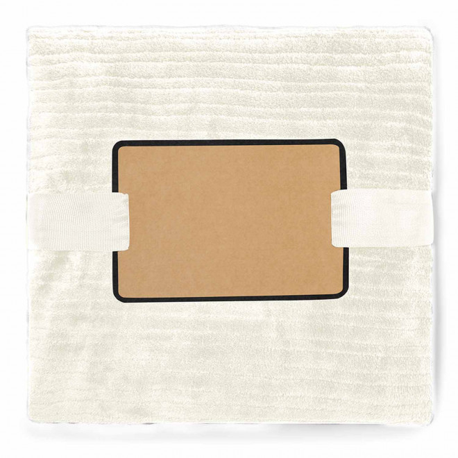 PLAID EN POLAIRE PERSONNALISE 'FAIRLIE' 240GR/M² - naturel