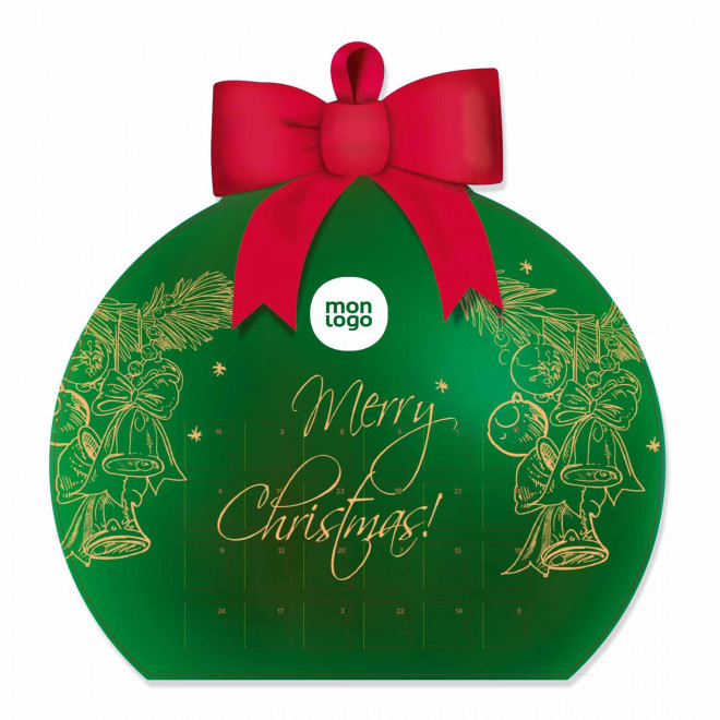 CALENDRIER DE L AVENT A LA FORME PERSONNALISABLE 'SMACKI' - boule_de_noel