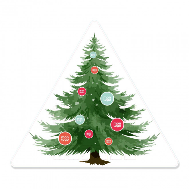 CALENDRIER DE L AVENT A LA FORME PERSONNALISABLE 'SMACKI' - sapin