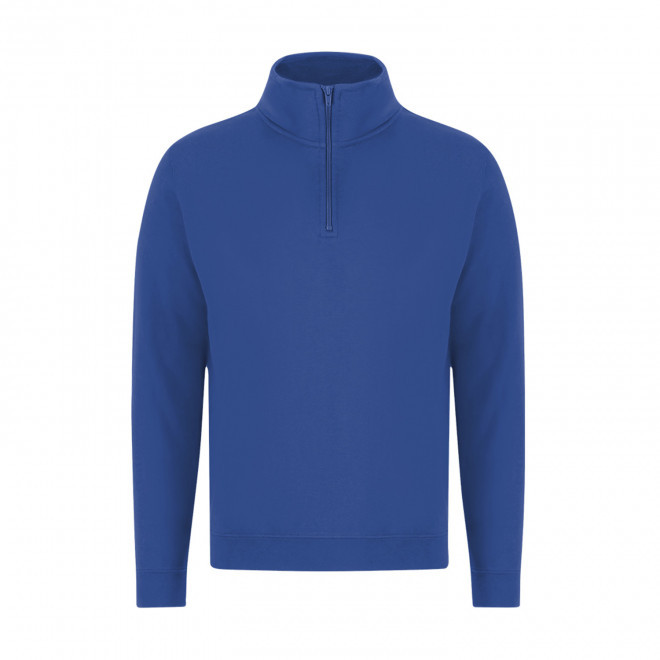 SWEAT-SHIRT MIXTE DEMI-ZIP PERSONNALISABLE 'MORALIE 2.0' - bleu royal