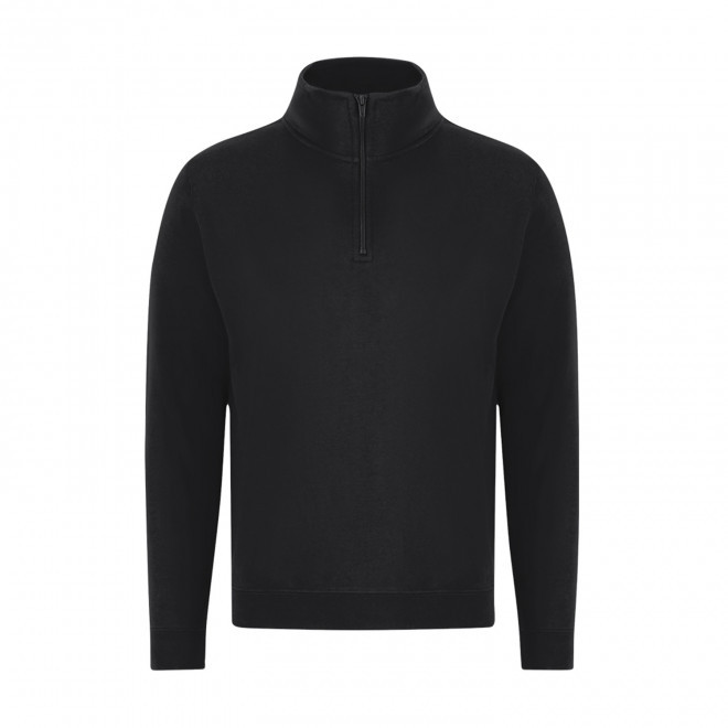 SWEAT-SHIRT MIXTE DEMI-ZIP PERSONNALISABLE 'MORALIE 2.0' - noir