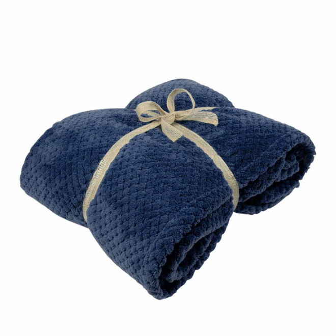 PLAID PERSONNALISABLE 'MANASLU' 240GR/M² - bleu marine