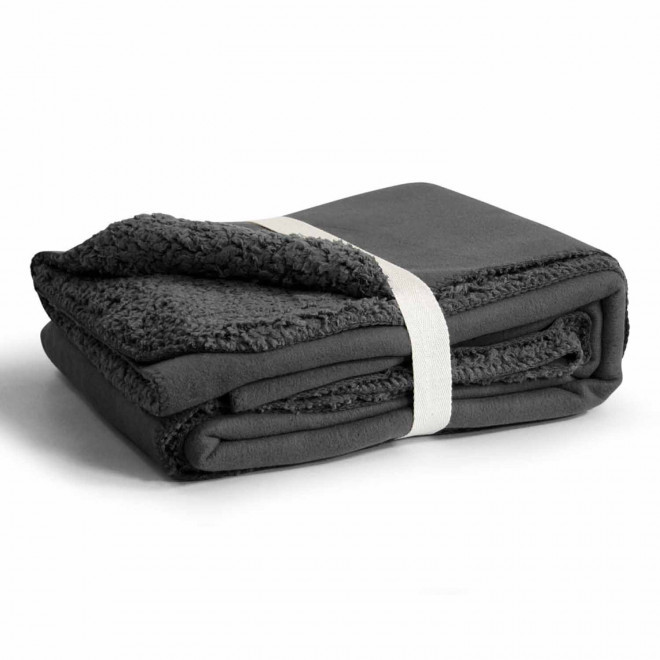 PLAID DOUBLE SHERPA MIE PERSONNALISE 'COONRE' 420GR/M² - gris foncé