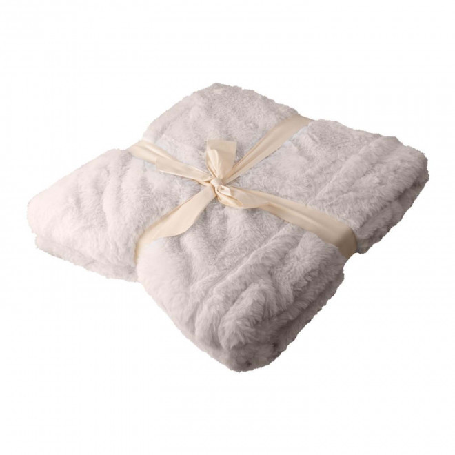 PLAID PERSONNALISE EFFET FOURRURE 'MOUTSI' - blanc