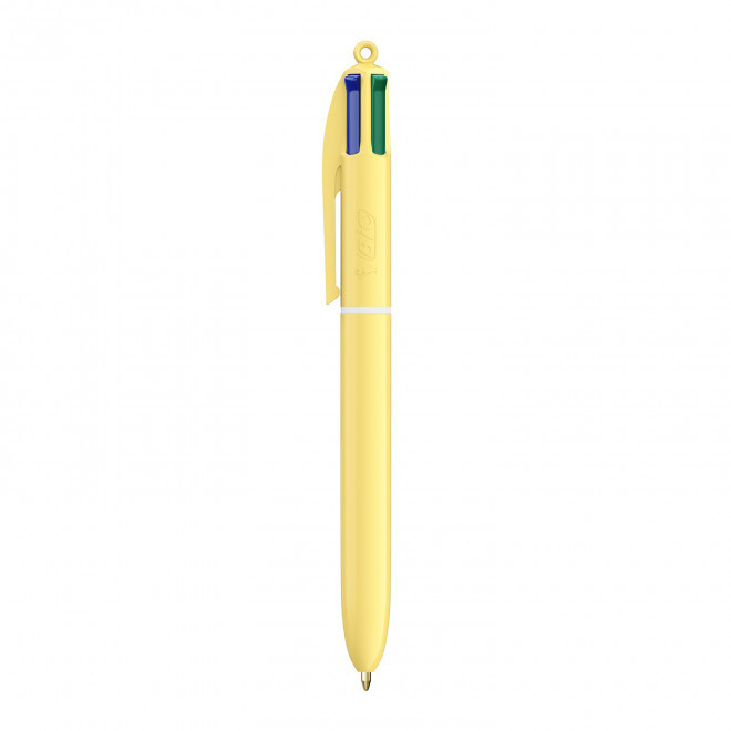STYLO BIC 4 COUL PERSONNALISABLE 'PASTEL' EXP.72H - jaune pastel