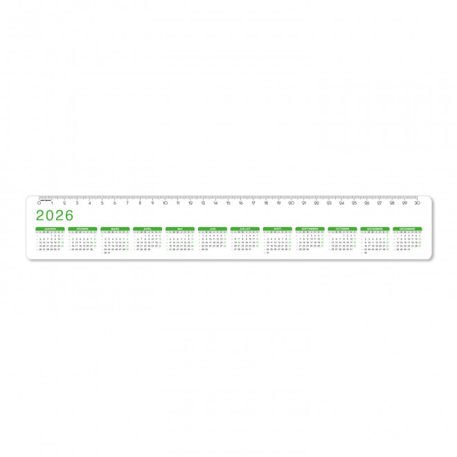 REGLE CALENDRIER 30 CM PERSONNALISEE 'REGLAS DATE' - vert