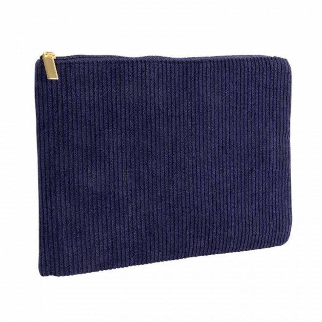 TROUSSE EN VELOURS COTELE PERSONNALISABLE 'SIDO' - bleu