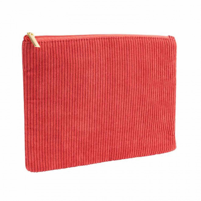 TROUSSE EN VELOURS COTELE PERSONNALISABLE 'SIDO' - rouge