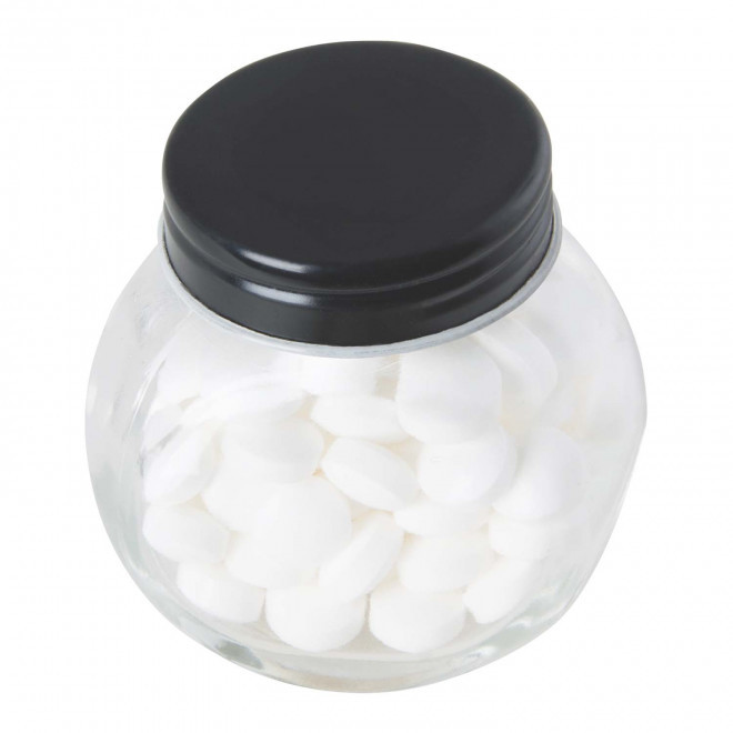 BONBONNIERE PASTILLES A LA MENTHE PERSONNALISABLE 'YAMA' - noir