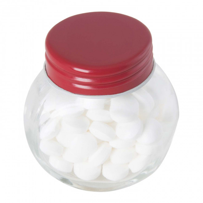 BONBONNIERE PASTILLES A LA MENTHE PERSONNALISABLE 'YAMA' - rouge