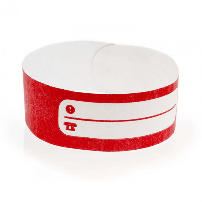 BRACELET TYVEK ENFANT PERSONNALISABLE 'GUEST 2.5 KIDS' - rouge