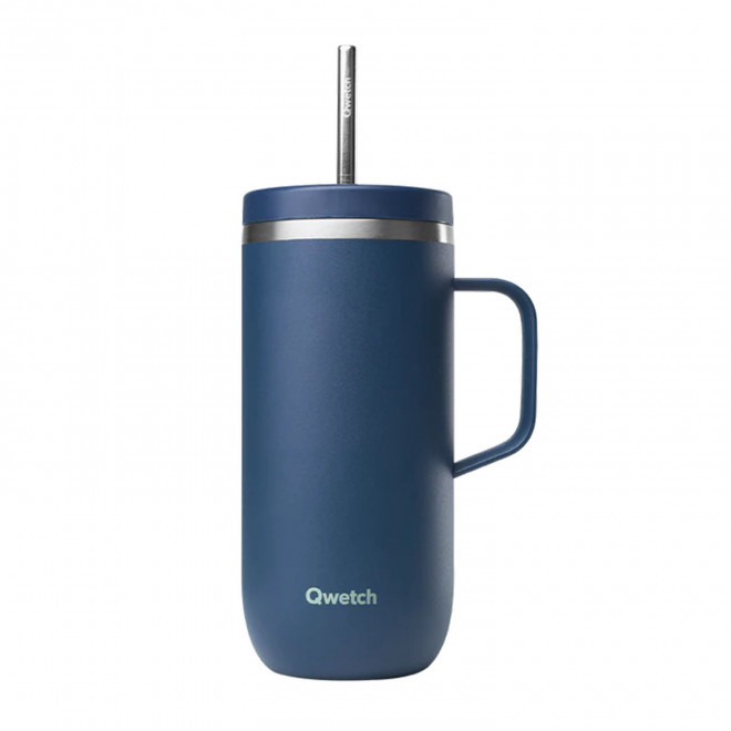 MUG ISOTHERME 600ML PERSONNALISE 'COLD CUP POIGNEE' - bleu nuit