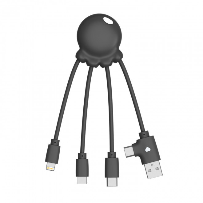 EXP 72H - CABLE DE CHARGE 3 EN 1 PERSONNALISABLE 'OCTOPUS OBP'  - noir