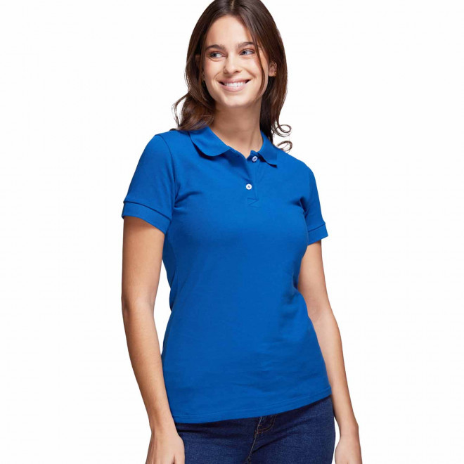 POLO FEMME LES FILOSOPHES PUBLICITAIRE 'BEAUVOIR' - bleu royal