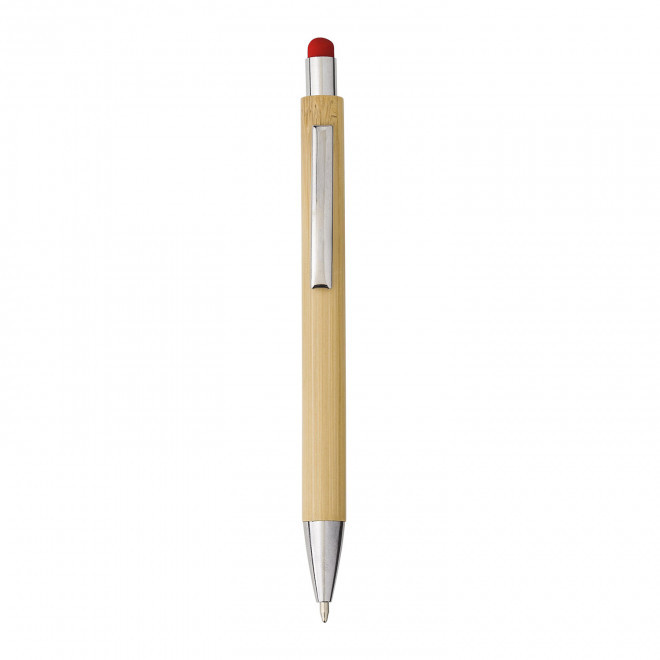 STYLO BILLE BAMBOU PERSONNALISABLE 'KETA' - rouge